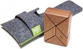 6 Piece Tegu Pocket Pouch Prism Magnetic Wooden Block Set Mahogany