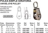 Draai baar oog met katrol 8mm (GS71081B)