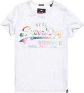 Superdry Shirt - Maat M  - Vrouwen - licht grijs/paars/roze/oranje