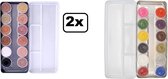 2x Superstar schmink palet aqua basic/ huidskleuren /zwart+wit