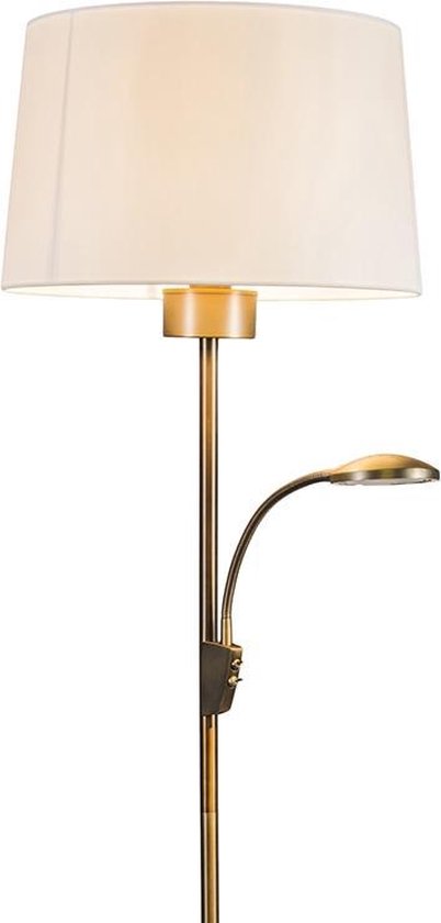 Caius trechter Integraal Trento - Vloerlamp met leeslamp - 1 lichts - mm - brons | bol.com