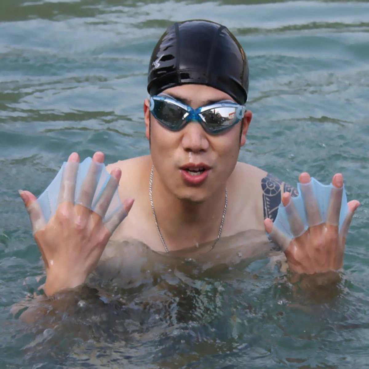 Flippers Hands - Jouets de piscine - Palettes à main - Palmes enfant -  Palmes à main