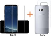 Screenprotector voor Samsung Galaxy S8+ Plus - Volledige 360 Graden Bescherming Edged (3D) Glas PET Folie Screenprotector Transparant 0.2mm 9H