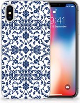 Case Cover pour Apple iPhone X | Xs Coque Téléphone Fleur Bleue