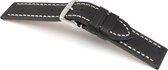 Horlogeband Dallas Zwart - Leer - 18mm