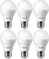 6 stuks Philips LED lamp 4-32W E27 350lm 6500K Daglicht
