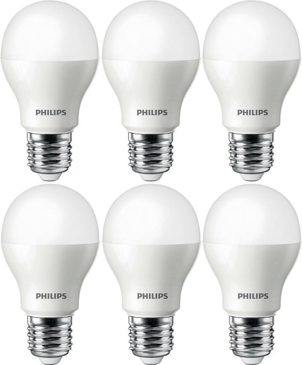 6 stuks Philips LED lamp E27 4W 350lm 6500K Niet dimbaar A60 |