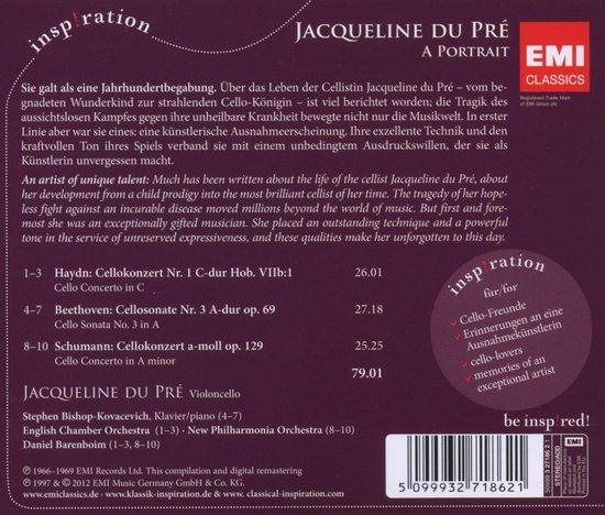 Jacqueline Du Pré: A Portrait CD hoes met tracklist en artiestinformatie