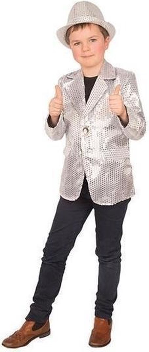 opzettelijk Uitstroom Onverschilligheid Zilver glitter verkleed jasje voor kinderen 152 (12 jaar) | bol.com