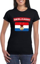 Geslaagd vlag t-shirt zwart dames L