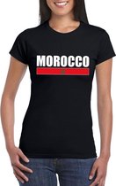 Zwart Marokko supporter t-shirt voor dames 2XL