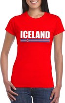 Rood IJsland supporter t-shirt voor dames L