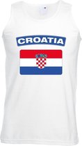 Singlet shirt/ tanktop Kroatische vlag wit heren L