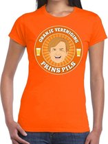 Oranje vereniging Prins Pils t-shirt  oranje dames - Koningsdag kleding M
