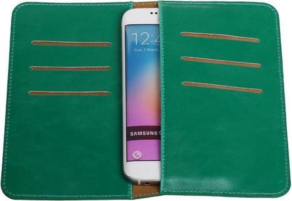 Groen Pull-up Medium Pu portemonnee wallet voor Samsung Galaxy S4 Active