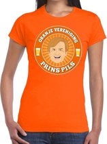 Oranje vereniging Prins Pils t-shirt  oranje dames - Koningsdag kleding S