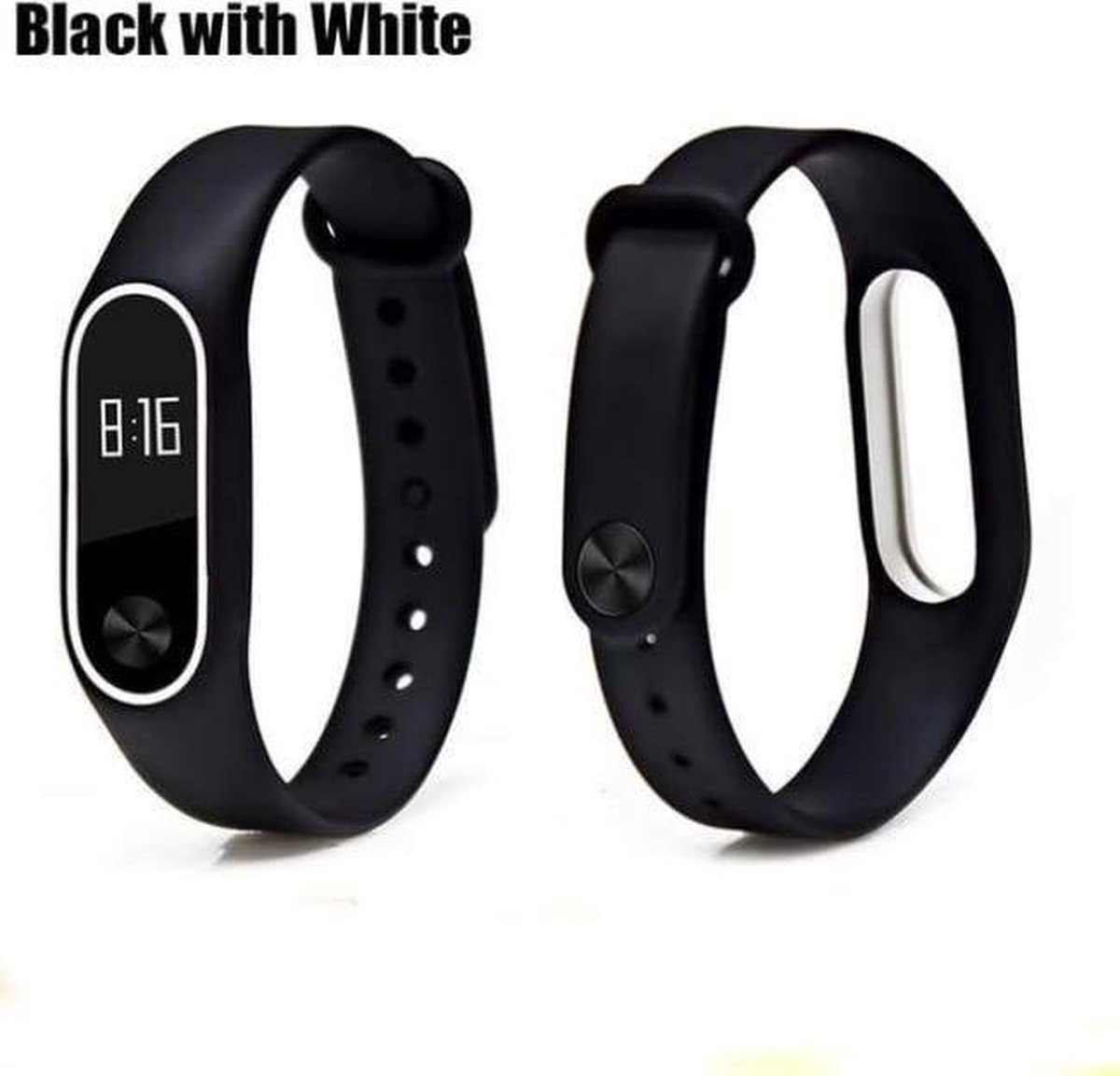 Horlogeband voor Mi Band 2 Xiaomi Sportband Silicone Polsband Zwart met wit