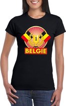 Zwart Belgie supporter kampioen shirt dames S