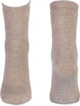 Badstof anti-slip sokken beige 35/38.