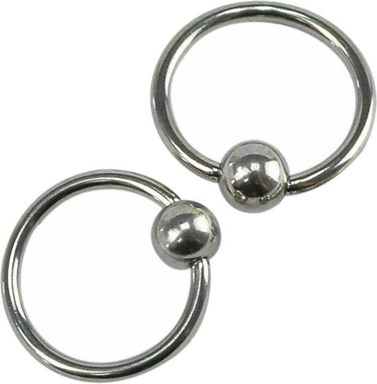 Fako Bijoux® - Piercing Fermeture Ball - Ring - 8mm - Couleur argentée - 2 Pièces