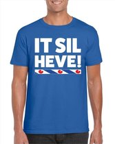 Blauw t-shirt met Friese uitspraak It Sil Heve heren - Fryslan elfstedentocht shirts M