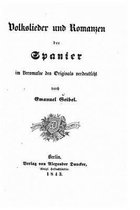 Volkslieder und Romanzen der Spanier im Versmasse des Originals verdeutscht