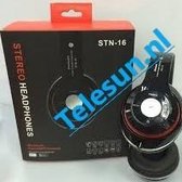 Stereo Headphones STN-16-Wireless bluetooth headset STN16 Met Fm radio en Geheugen Poort zwart Voor o.a iPhone en Samsung Galaxy S4 / S5 / S6 / S7 EDGE PLUS / LG / HTC / Huawei / S