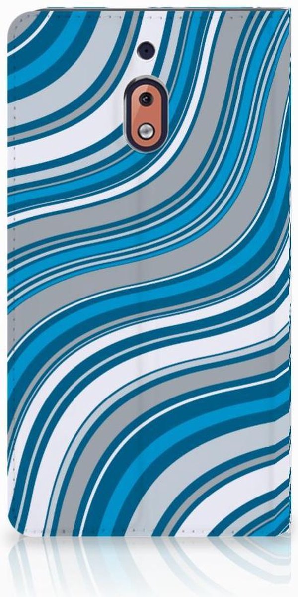 Nokia 2.1 2018 Hoesje met Magneet Waves Blue