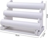 Armbanden display wit lederlook 3 rollen