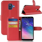 Book Case - Samsung Galaxy A6 (2018) Hoesje - Rood