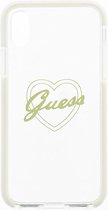 Guess TPU Case Shockproof Heart voor Apple iPhone X (5.8") - Wit