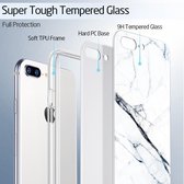 iPhone 7 PLUS / iPhone 8 PLUS / iPhone 7+ / iPhone 8+ - marmer hoesje met tempred glass achterkant  ESR Mimic – 3 lagen bescherming – Marmer look / wit