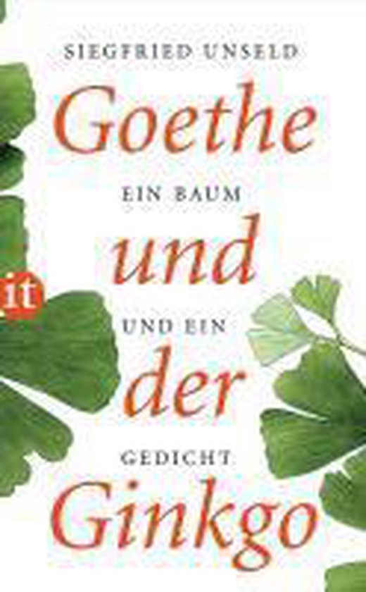 Livre 'Goethe und der Ginkgo' avec des feuilles de Ginkgo sur la couverture.