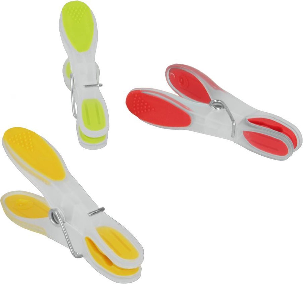 Metaltex - Soft Touch Wasknijpers - Kunststof - Lime/Geel/Rood