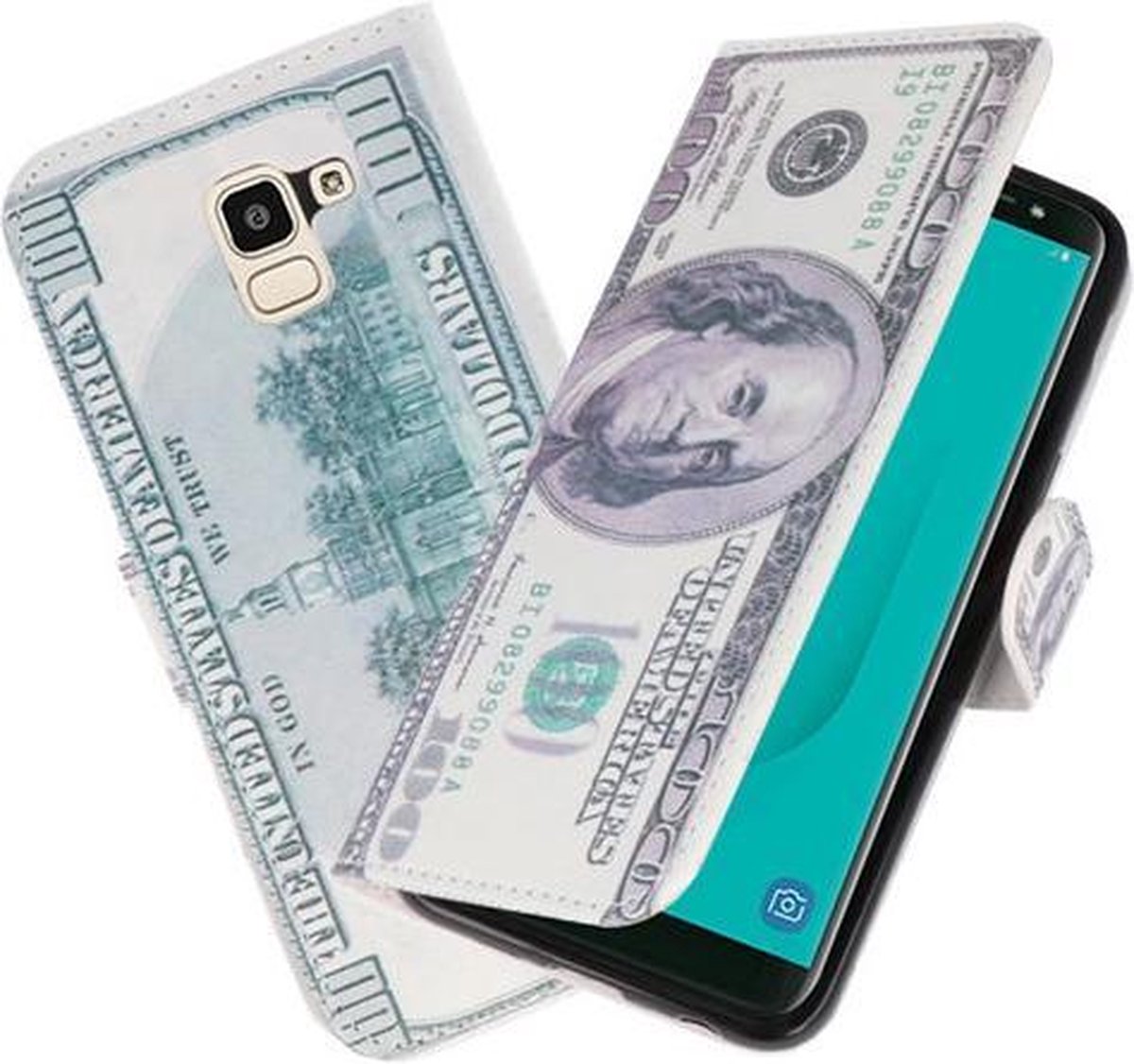 Dollar booktype wallet case Hoesje voor Samsung Galaxy J4 2018
