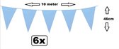 6x Reuzevlaggenlijn 46cm lichtblauw 10 meter