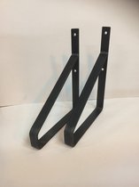 Stalen plankdragers set 2 blank staal 35 cm