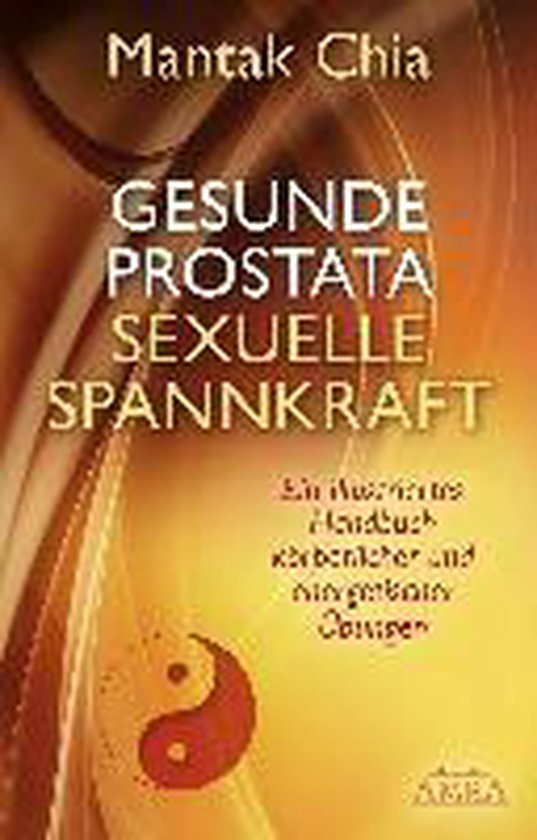 Livre 'Prostate saine, puissance sexuelle' avec un symbole yin-yang et une lueur dorée.