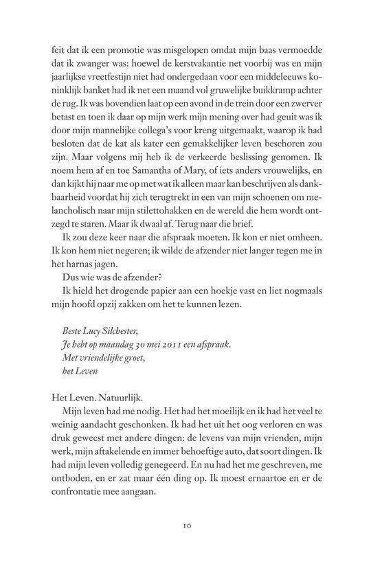 Tekstpagina uit een boek met een brief van Lucy Silchester.