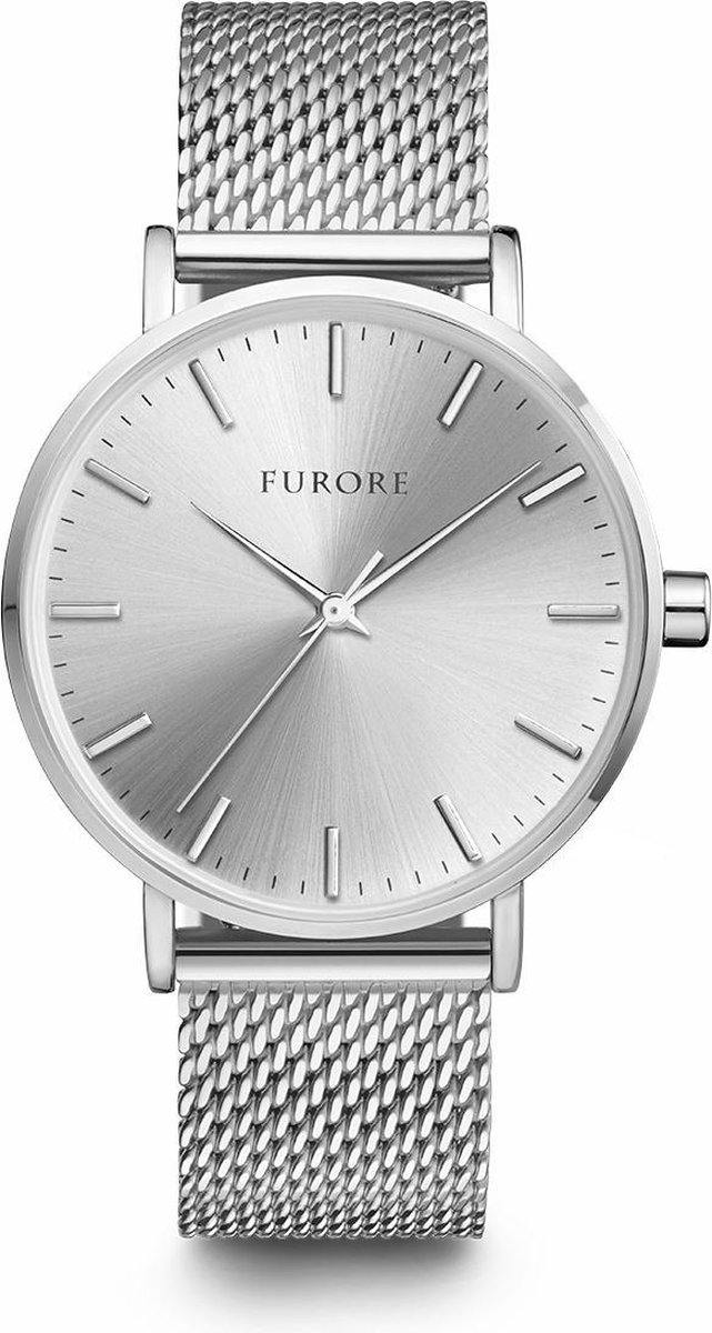 Furore - Sparkling Sun - FU 3007 - dameshorloge - 38mm - mesh - zilver