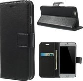 Leder Wallet bookcase hoesje voor Apple iPhone 4/4S - Zwart