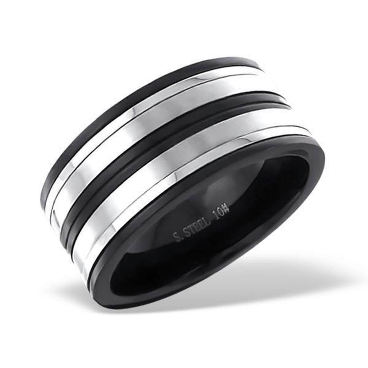 Amanto Ring Ayberk - 316L Staal - 10mm - Maat 66 - 21mm
