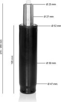 hjh office  - Losse gasveer - maat M - zwart, 27 - 35,5 cm