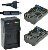 ChiliPower 2 x EN-EL3e batterijen voor Nikon - inclusief oplader en autolader