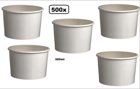 500x IJsbekers karton Wit 360ml | bol.com