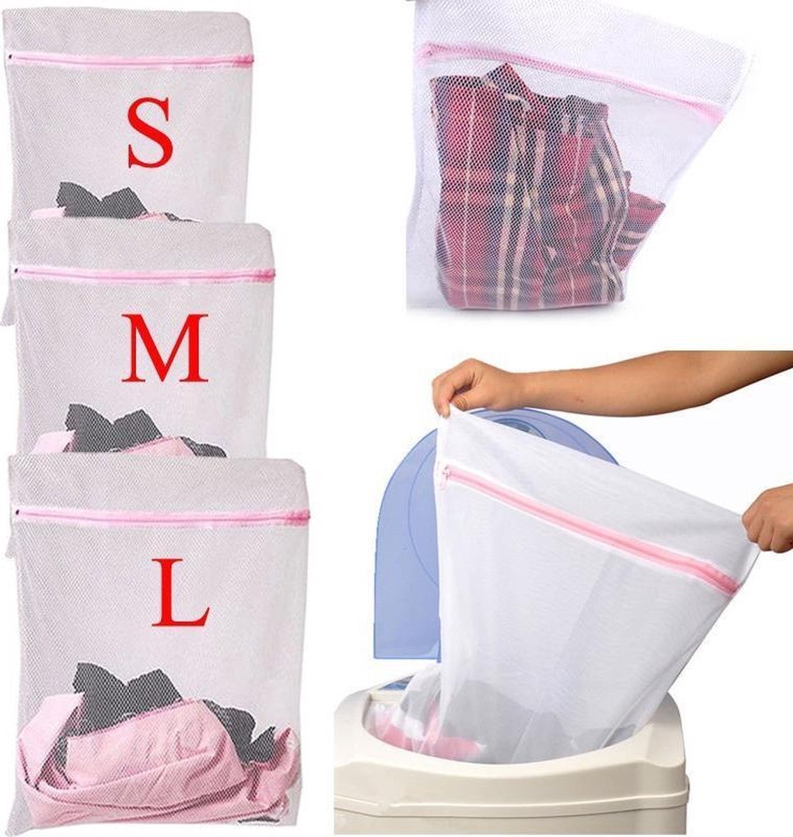 Goedkoopste Medium Waszak - ca. 50 x 40 cm - met Ritssluiting