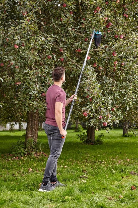 Cueille-fruits Gardena Combisystem - Sac Réglable Avec Lame Intégrée - Pour Poignée Gardena Combisystem - Plastique, Coton, Acier Inox