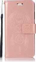 Shop4 - Nokia 8 Sirocco Hoesje - Wallet Case Dromenvanger Uil Rosé Goud