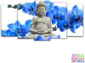 Diamond Painting "JobaStores®" Buddha Blauwe Orchidee - volledig - 75x40cm