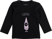 Plum Plum - T-shirt lange mouwen - Gnome 'sleepyhat' - Zwart